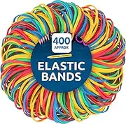SOL 500pk Elastic Bands | Rubber Bands Assorted Sizes | Thick & Sturdy Strechable Rubber Band for Home, Office, School | Coloured Elastic Bands Assorted Sizes | Paper Wristband