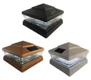 Solar Post Cap Light 5X5 4 Pcs Black/Copper/White 5 LED Bulb 78Lumens