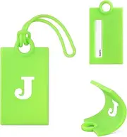 Vigorport Initial Luggage Tags for Suitcase, 3 Pack Bright Silicone Bendable Tags with Privacy Name Card for Travel Sports Easy Identification(Letter J)