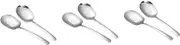 Alipis 3sets Cooking Colander Scoops Stainless Steel Slotted Spoons Large Square Spoon Comfortable Grip for Home Commercial Use 2pcs*3