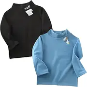[generic] Unisex Kids Thermal Undershirts Pack of 2 Little Boys Girls Warm Base Layer Tops Baby Underwear 6Months-10Years