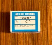 100 Tiemco Fly Tying Hooks, TMC 2457, Size 14, Fly Tying