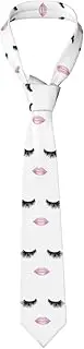 [YANYU] Eyelash Lip White Print Men Necktie Classic And Stylish Ties For Business Weddings And Special Occasions, Black