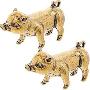 [STOBOK] 1set Pig Pendant Multifunctional Bag Hanging Decorations Retro Tabletop Pig Statues for Home Office Decor Durable Key Ring Ornaments 2pcs