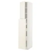 METOD / MAXIMERA hc w p-o func 4drw/1dr/2shlv, white/Bodbyn off-white, 40x60x220 cm