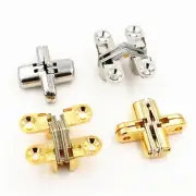 2pcs Invisible Cross Hinge Hidden Concealed Cabinet Cupboard Door Wooden Boxes