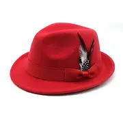 Men's Kentucky Derby Hat Sun Hat Cowboy Hat Fedora Trilby Hat Black Red Woolen Vintage Style Fashion 18th Century State of Texas Daily Theme Party Solid / Plai