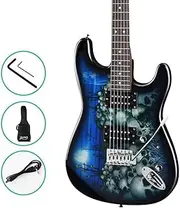 [Alpha] Electric Guitar Music String Instrument Rock Blue Carry Bag Steel String