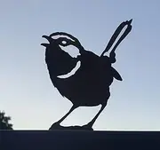 Superb Fairy Wren Post Topper - Australian Made Rusted Metal Garden Art