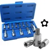 12 Piece Tamperproof 5 Star Plus Drive Driver Bit for Socket Tool Set Kit