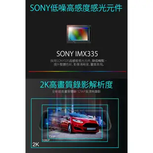 【10米後拉線】全視線 F700 2K SONY感光元件 觸控式 超廣角 流媒體 電子後視鏡 行車記錄器 可加購GPS