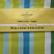 Ashland Summer Celebration Table Cloth Yellow Blue Green 58in X 84in Picnic BBQ