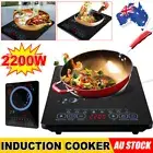 2200W Electric Induction Cooktop Portable Ceramic Glass Panel Cooker Kitchen Kit