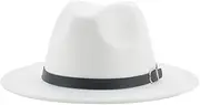 [Generic] Women Fedora Hat Unisex Men Jazz Hats Church Hats Wedding Prom Dress Hats Formal Panama Wide Brim Felt Hats 15 60-62cm, 15, One Size, 15, One Size