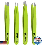 PromaxCare Tweezers Set - Professional Stainless Steel Tweezers for Eyebrows