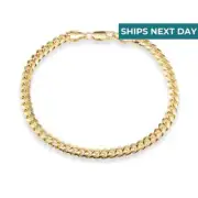 Gold 5mm Miami Cuban Chain Italian Bracelet 7" 7.5" 8" Solid 925 Sterling Silver