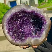 9.17LB Natural Amethyst geode quartz cluster crystal specimen Healing