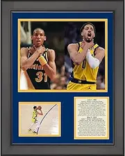 Framed Tyrese Halburton Reggie Miller Choke Celebration Indiana Pacers Game 1 2025 NBA Eastern Conference Finals Basketball 11"x14" Three Photo Collage