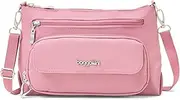 Original Everyday 11x 7.5 Crossbody Bags for Women RFID Protected Lightweight Nylon Zippered Travel Purse, Dusty Mauve, Baggallini Original Everyday 11x 7.5 Crossbody Bags for Women Rfid