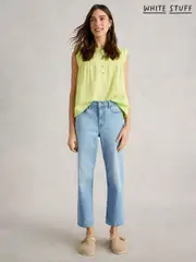 White Stuff Blue Blake Straight Crop Jeans (W30540) | $108