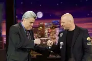 Host Jay Leno with TV personality Howie Mandel on January 12 2006 Old Photo 1