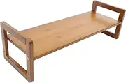 Wooden Monitor Riser Stand Computer Heightening Rack for Desk Organization for Home Office Prevents Neck Strain Compact Design Essential Dorm Accessory