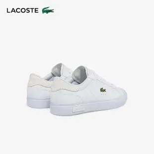 【LACOSTE】男鞋-Powercourt 拋光皮革休閒鞋(白色)