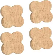 4x Drawer Handles for Children's Rooms, Pretty Cabinet Handles with Screws, Wooden Cabinet Knobs, Dresser Handles for Decorating The Wardrobe in The, leave