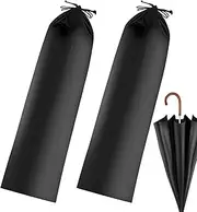 ccuzs Drawstring Storage Bag, Portable Hiking Pole Pouch, Fast-Drying Travel Organizer, Durabless Replacement Sack (2 Pack) for Camping Climbing Outdoor, 21 x 60 cm, 110 g, Black, multi-coloured,
