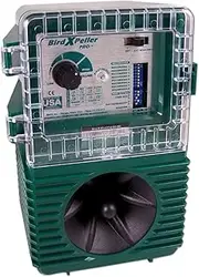 BirdXPeller Pro Electronic Bird Preventer Version 1, Sonic Bird Decoy Device, Perfect for Pigeons, Starlings, Sparrows, and Gulls, Covers up to 1 Acre, 3-5 kHz Frequency