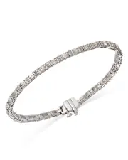 Bloomingdale's Fine Collection Diamond Round & Baguette Tennis Bracelet in 14K White Gold, 1.4 ct. t. w.
