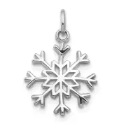 Real 10kt White Gold Snowflake Charm