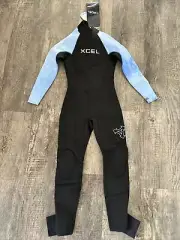 XCEL Youth 3/2 ICONX Back-Zip Wetsuit - Black & Blue- Size 8- NWT