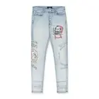 NWT AMIRI ZIG ZAG LIGHT INDIGO SKINNY JEANS SIZE 34 $1490