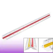 Plastic Red Yellow Green Triangular Scale Ruler 1:100 1:200 1:250 1:400 1:500