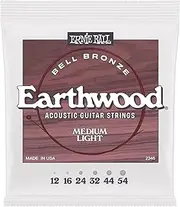 Ernie Ball Medium Light Earthwood Bell Bronze Acoustic Guitar Strings 12-54