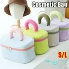 1Pcs Square Triangle Cosmetic Bag Candy Color Skincare Storage Bag Makeup Case