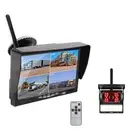 Digital Wireless Reversing Camera 7" BSD Alarm Quad Monitor Suction For Caravan