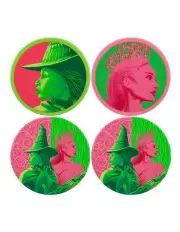 [Maxwell & Williams] Wicked Magical Ceramic Coaster 10cm Set of 4 Pink & Green Forever Gift Boxed