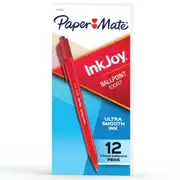 Papermate InkJoy 100RT Retract BallPoint 1.00mm Medium Pen [Red] (12-Pieces)