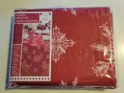 Entertain With Style Red Metallic Christmas Tablecloth, Rectangle 60"x104"