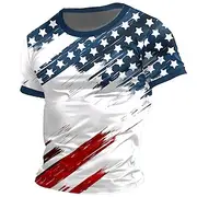 American Independence Day Men's American US Flag T Shirt Short Sleeve T shirt 3D Print Crew Neck Shirt Fashion Daily Basic Street Casual Daily White 1 White 2