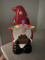 Nostalgic Ceramic Santa Gnome - Light-up 7.5”