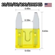 10-200pcs Motorcycle Car 20 Amp Mini Blade Fuse for Auto APM ATM Fuses