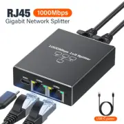1 to 4 High Speed LAN Splitter 1000Mbps RJ45 Ethernet Switch with USB C Cable