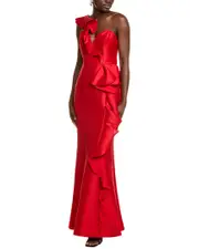 Marchesa Notte Mikado Silk-Blend Gown