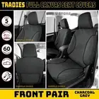 Tradies CANVAS FRONT Seat Covers For Triton MQ MR GLX Dual Cab 5/2015-2024 CHARC