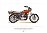 Superbike Fine Art Print depicting KAWASAKI Z1 900cc Z1000 Z-1 Z1 Four Cylinder