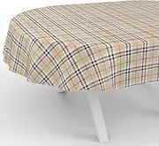 Oilcloth Tablecloth Wax Tablecloth Washable Garden Tablecloth Water-Repellent Oval 240 x 140 cm Cut Edge Scotland