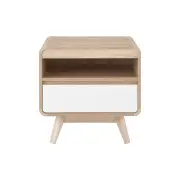 Robin Bedside Nightstand Side Table - White - White
